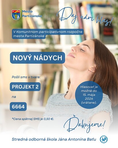 Pomôžte nám získať NOVÝ NÁDYCH! Hlasujte za projekt SOSPE v participatívnom rozpočte